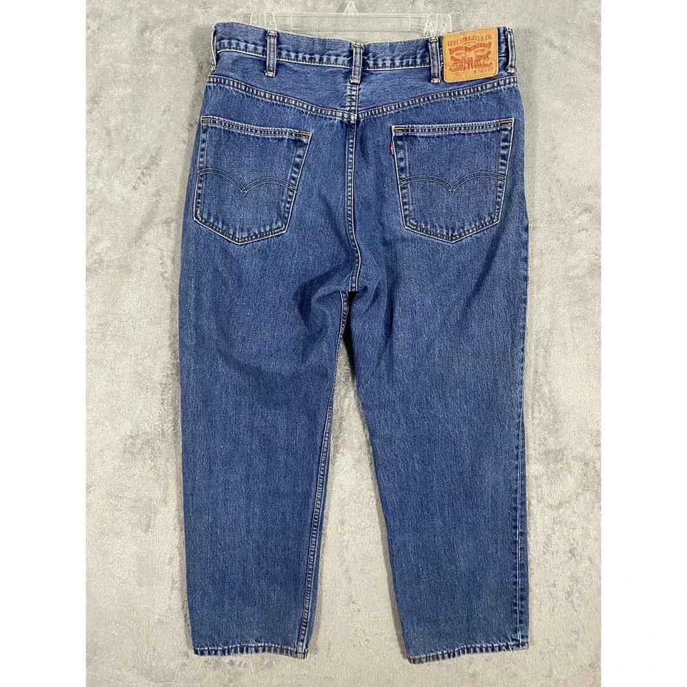 Levis 550 Jeans Mens 38x29‎ Blue Relaxed Fit Tapered Leg Grunge Classic Casual